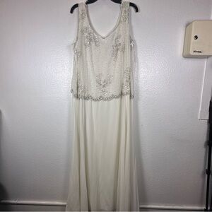 J Kara Ivory Beaded Gown‎